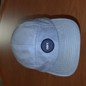 OBEY 5-Panel Stitched Patch Stripes Strap-on Unisex Hat OS